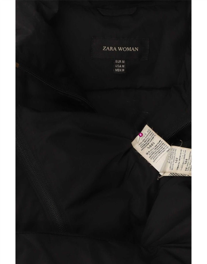 Zara Womens Padded Jacket UK 14 Medium Black Polyamide