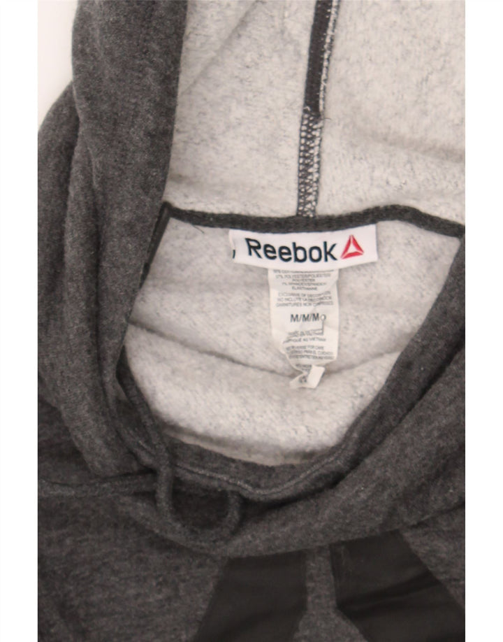 REEBOK Mens Graphic Hoodie Jumper Medium Grey Cotton Vintage Reebok and Second-Hand Reebok from Messina Hembry 