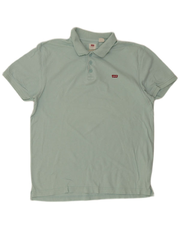 Levi's Mens Standard Polo Shirt Large Turquoise Cotton