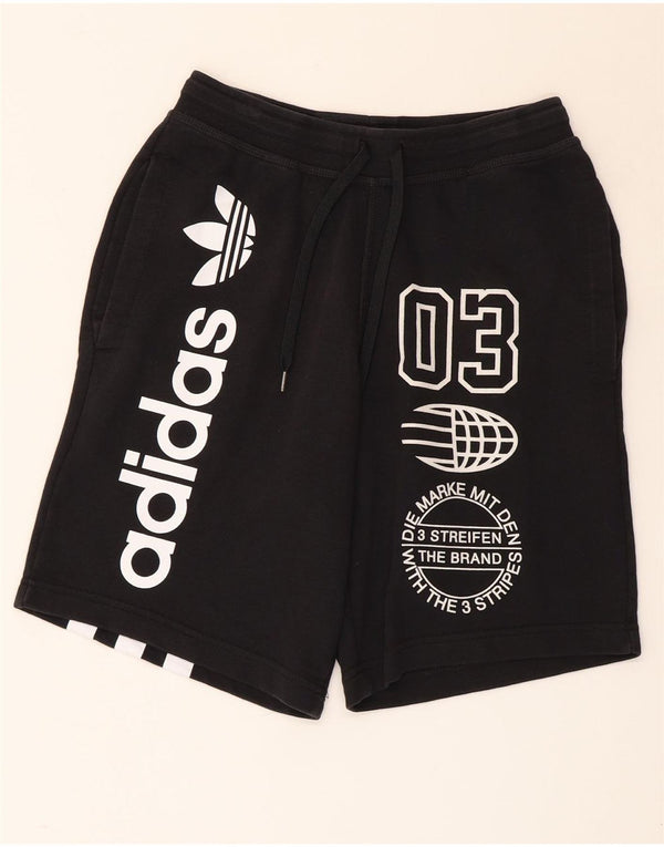 ADIDAS Mens Graphic Sport Shorts Small Black Cotton