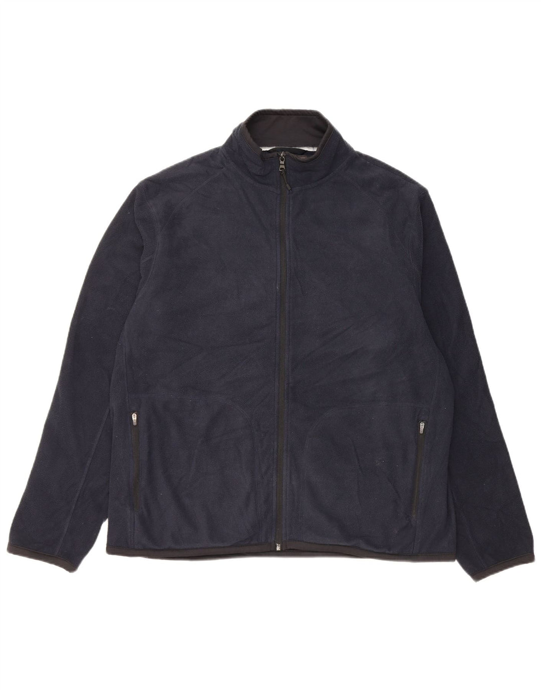 Marks & Spencer Mens Fleece Jacket UK 42 XL Navy Blue Polyester