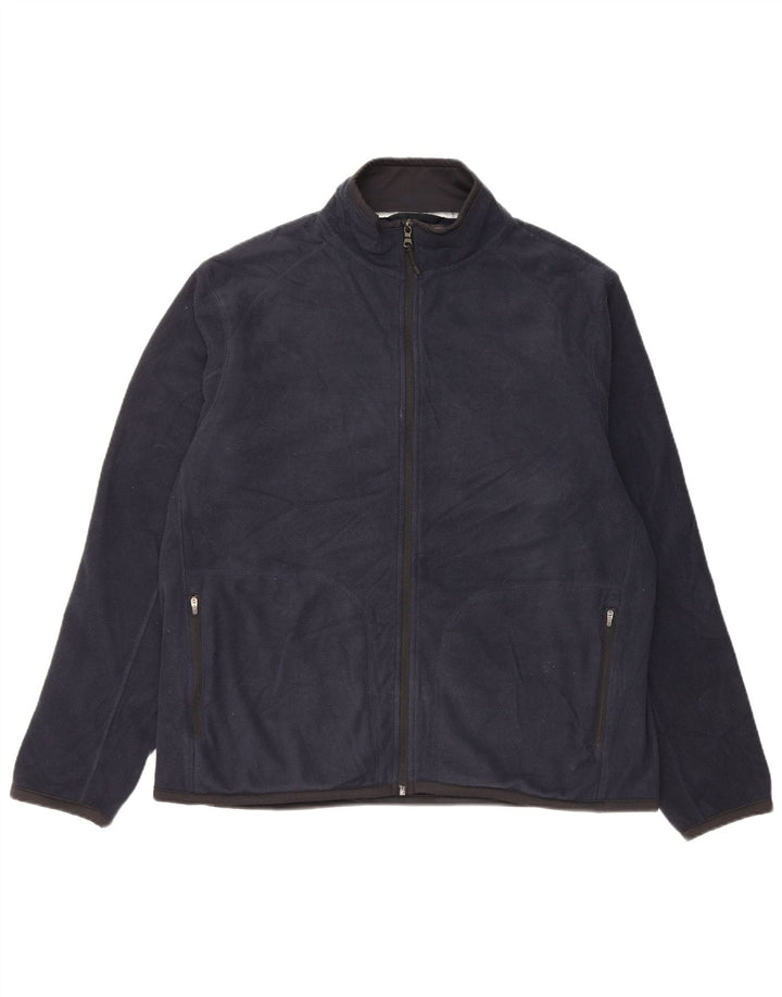 Marks & Spencer Mens Fleece Jacket UK 42 XL Navy Blue Polyester