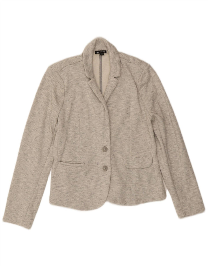 Whistles Womens 2 Button Blazer Jacket UK 12 Medium Grey Flecked Cotton