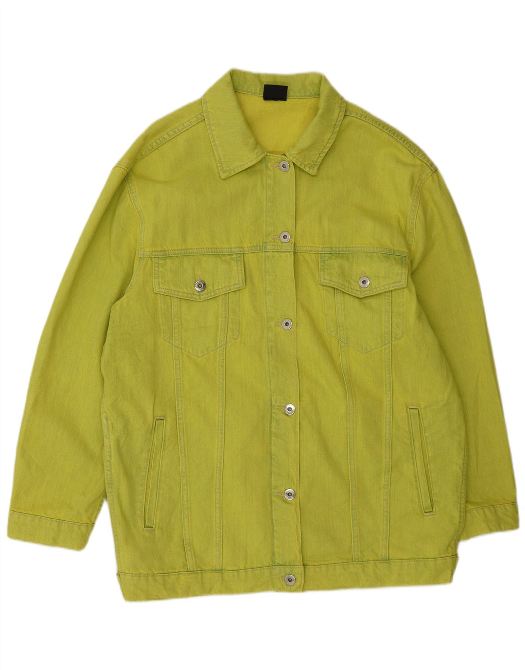 TWINSET Womens Oversized Denim Jacket UK 10 Small Green Cotton Modern