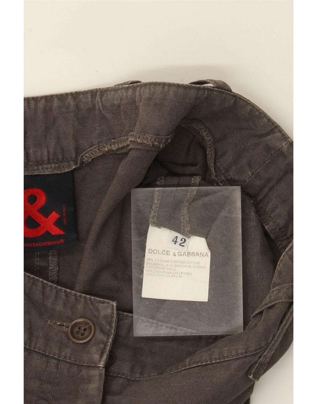 Dolce & Gabbana Womens A-Line Skirt IT 42 Medium W28 Khaki Cotton