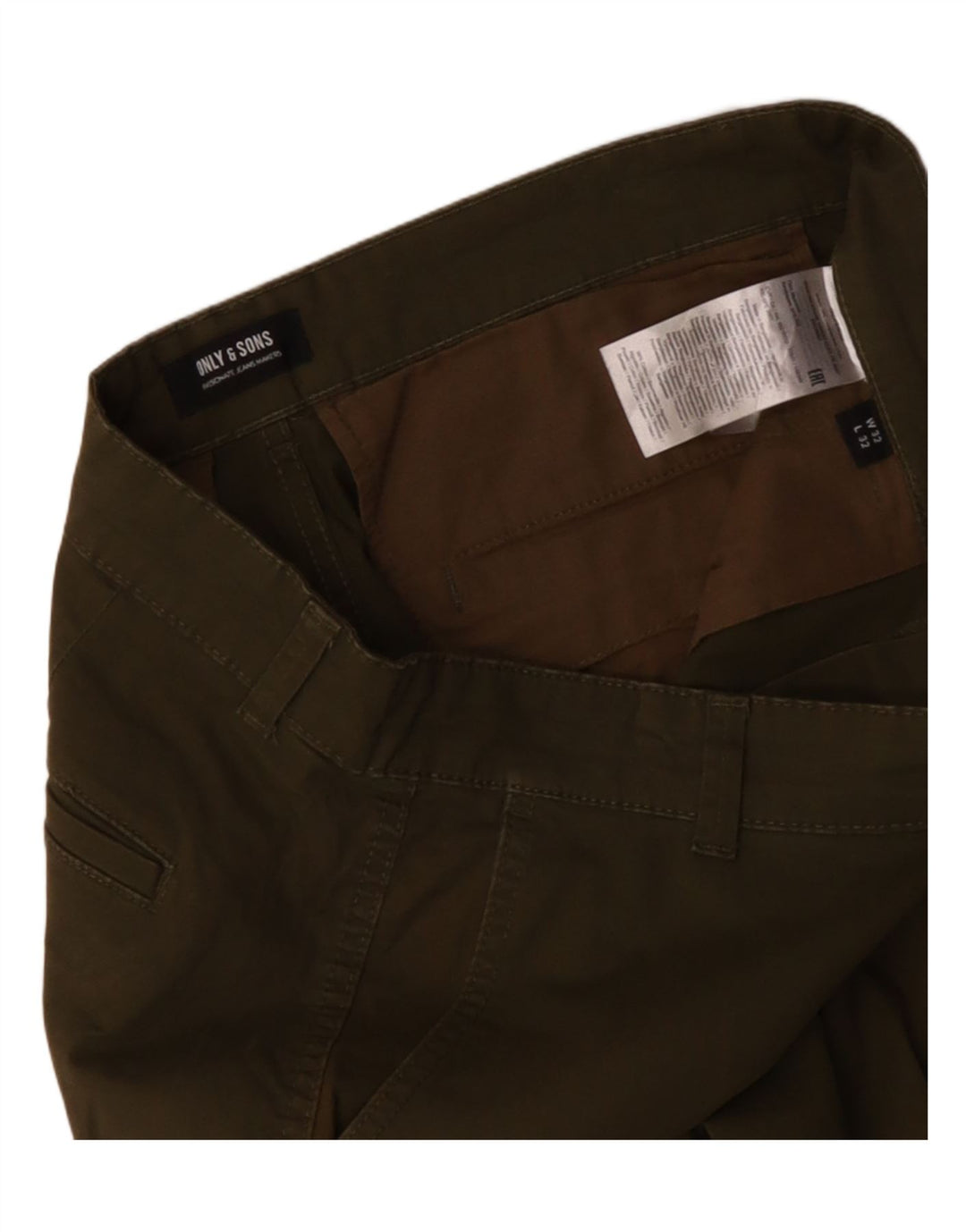 ONLY & SONS Mens Joggers Cargo Trousers W32 L29 Khaki Cotton