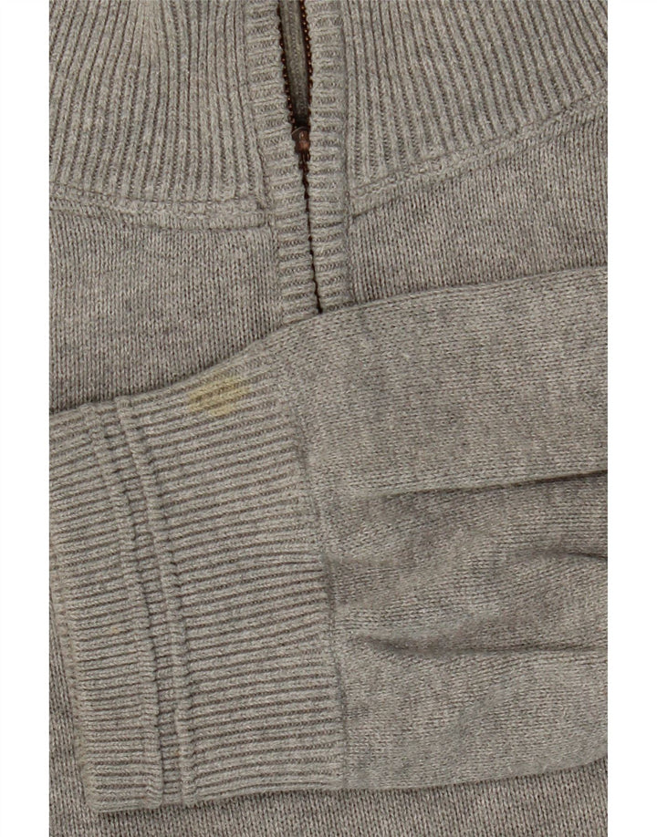TIMBERLAND Mens Regular Fit Zip Neck Jumper Sweater XL Grey