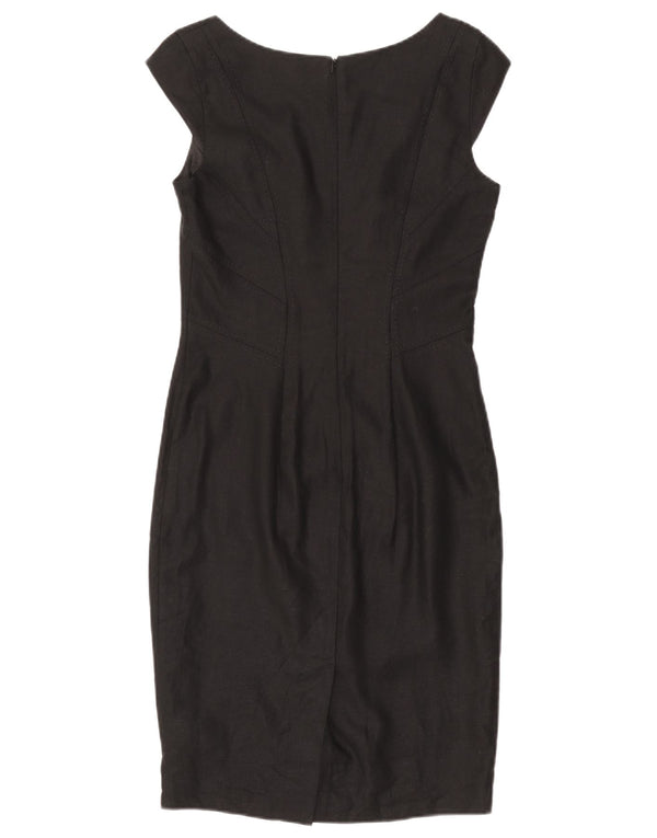 MARKS & SPENCER Womens Sheath Dress UK 8 Small  Black Linen