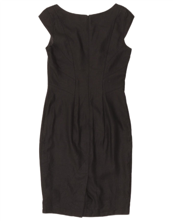 MARKS & SPENCER Womens Sheath Dress UK 8 Small  Black Linen