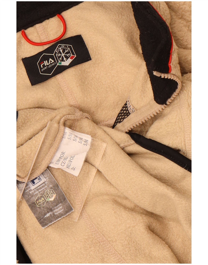 Fila Mens Fleece Jacket UK 36 Small Beige Colourblock Polyester