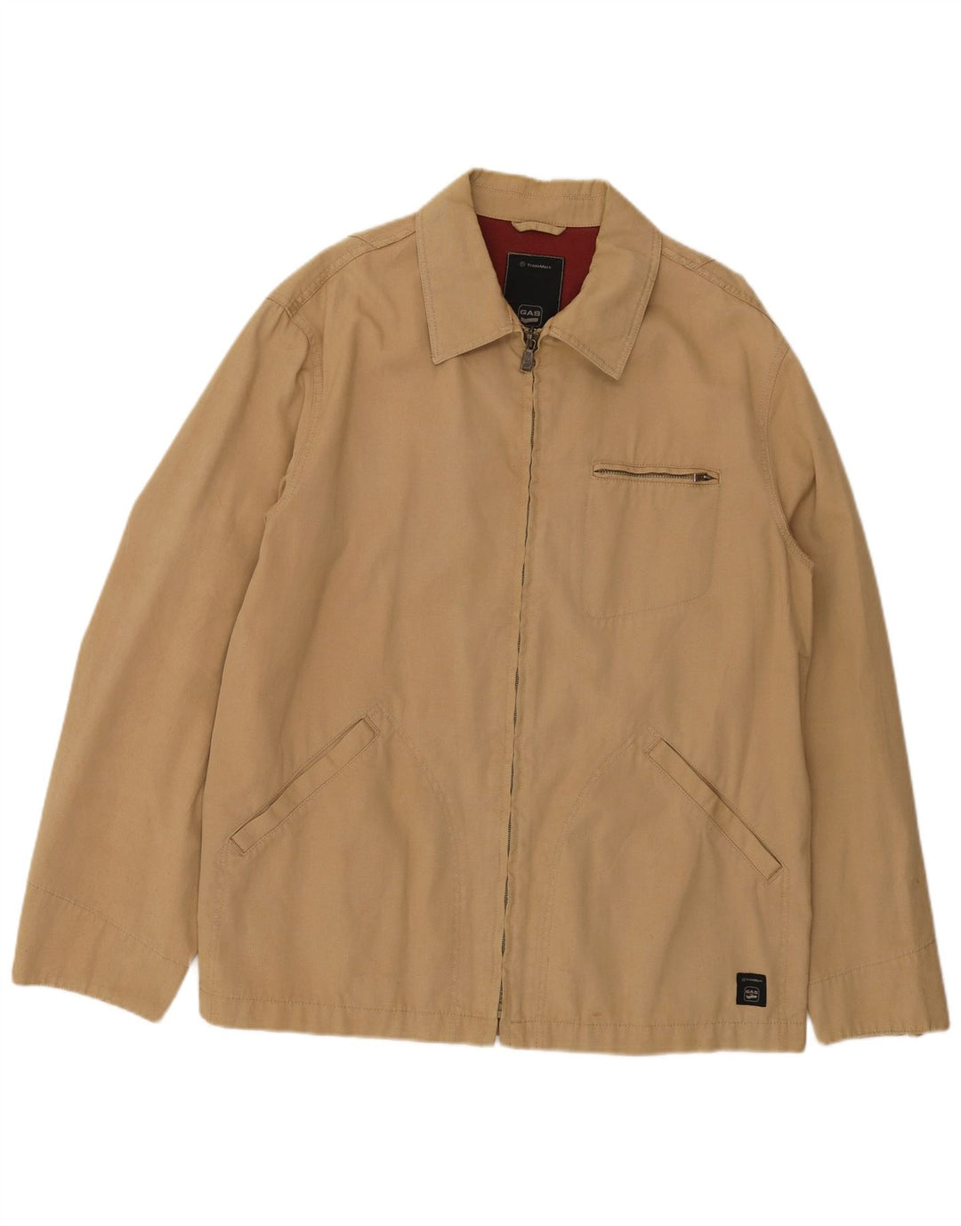 Gas Mens Utility Jacket UK 44 2XL Beige Cotton