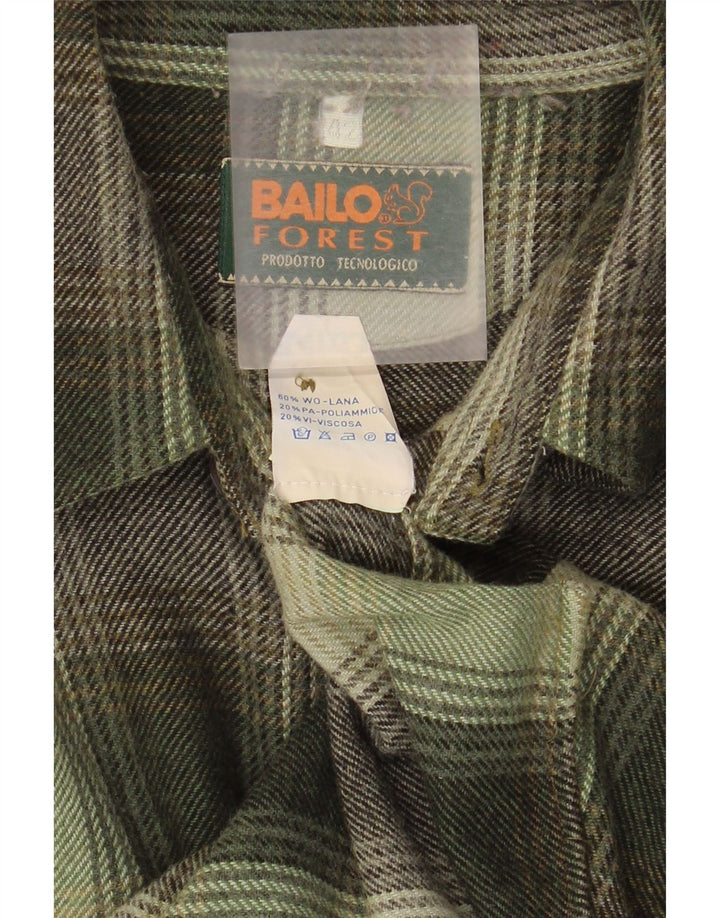 Bailo Mens Overshirt Shirt Large Green Check Wool