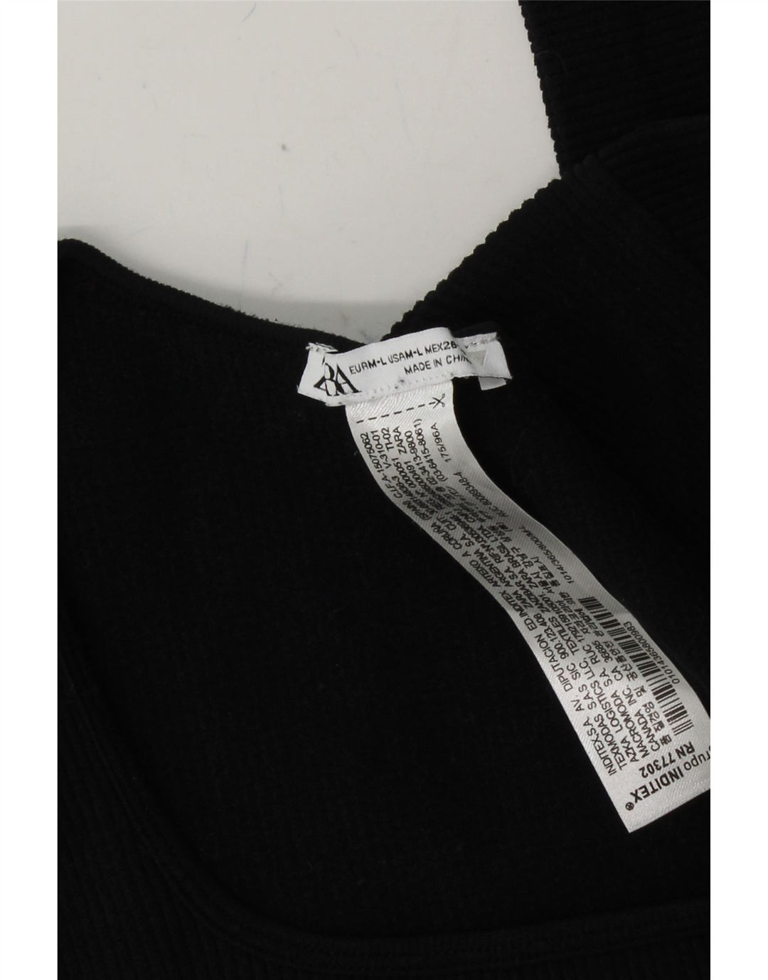 ZARA Womens Crop Top Long Sleeve UK 12 Medium Black Polyester Vintage Zara and Second-Hand Zara from Messina Hembry 
