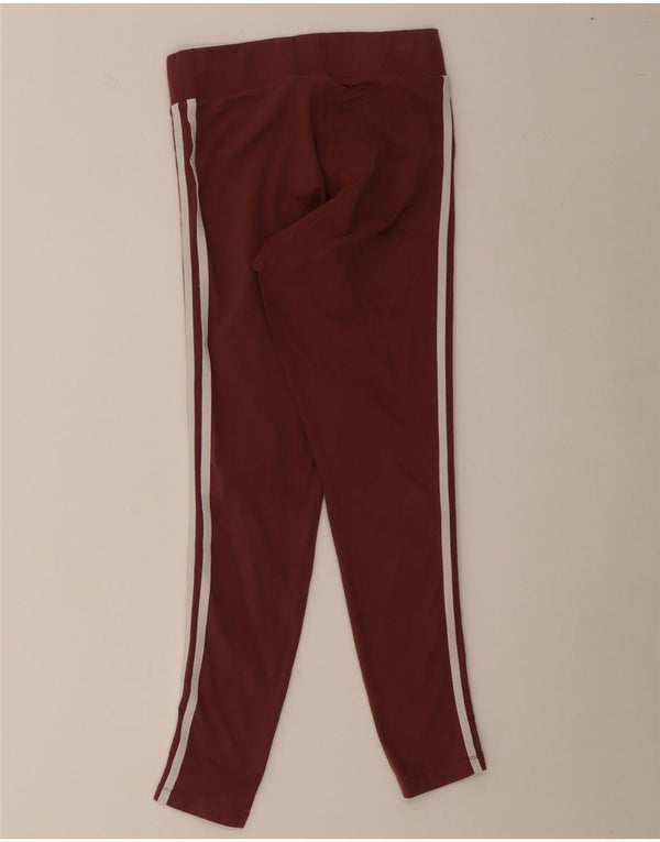 Adidas Womens Leggings UK 10 Small Burgundy Cotton