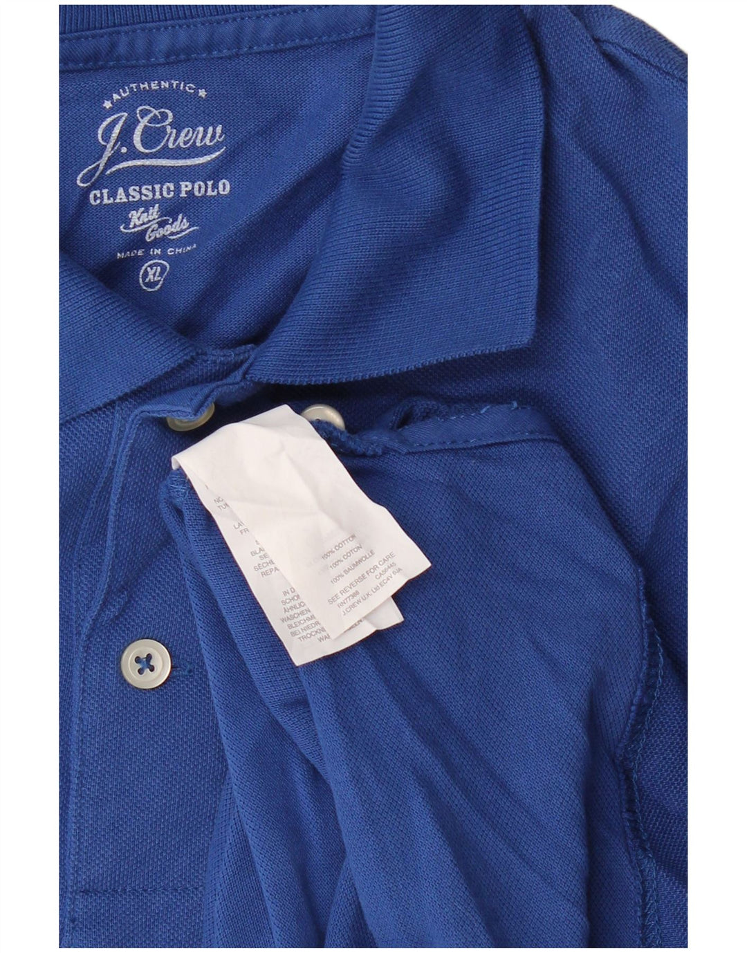 J. CREW Mens Classic Fit Long Sleeve Polo Shirt XL Blue Cotton