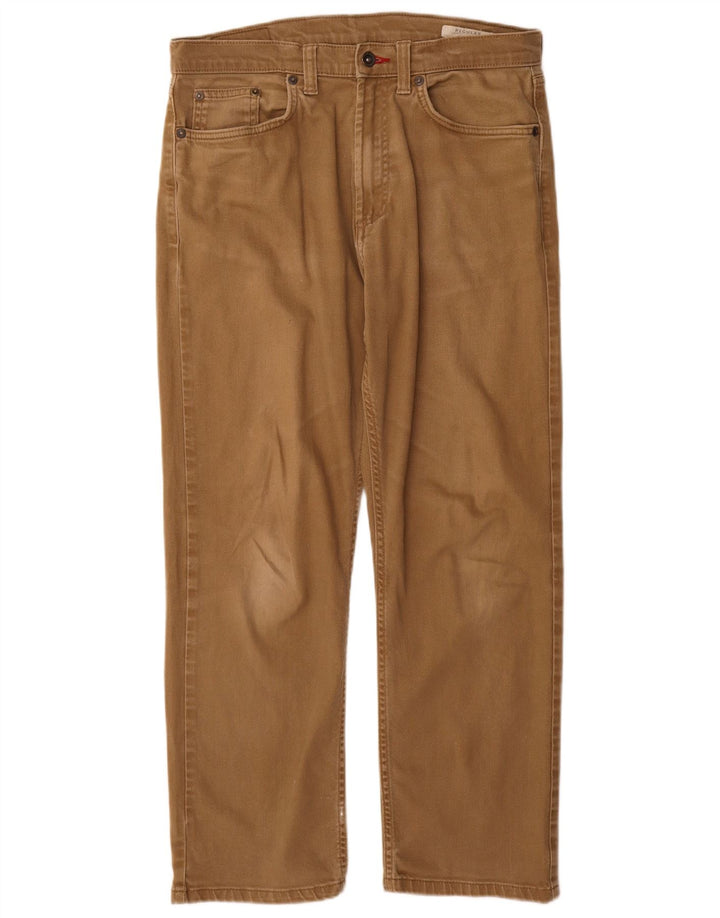 Marks & Spencer Mens Regular Straight Jeans W32 L29 Beige Cotton