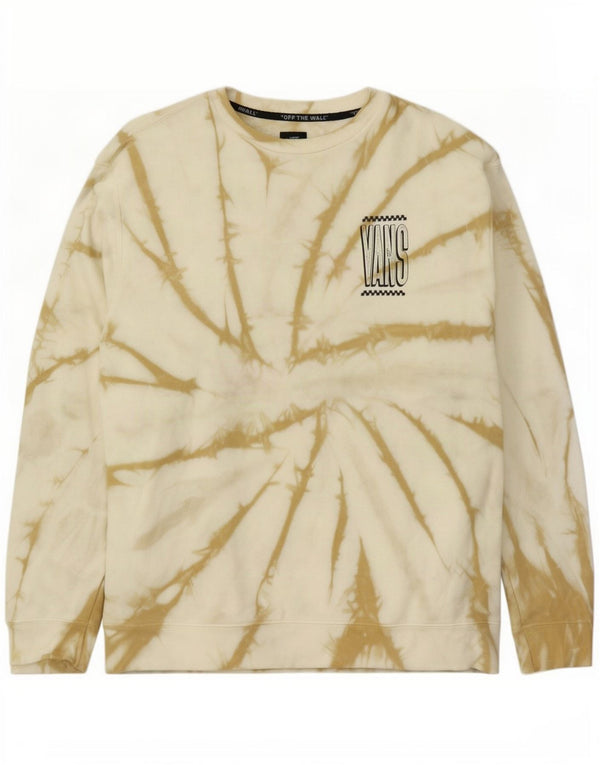 Vans Mens Graphic Sweatshirt Jumper Large Off White Tie Dye Cotton
