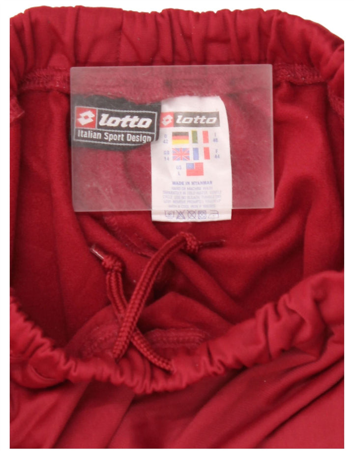 LOTTO Womens Tracksuit Trousers UK 14 Large Maroon Polyester