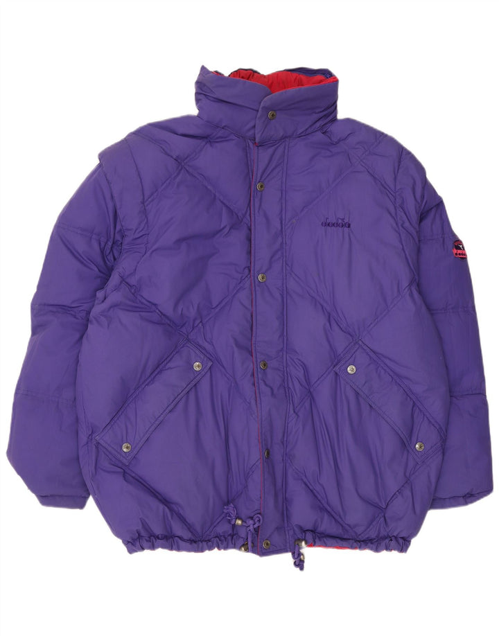 DIADORA Mens Oversized Reversible Padded Jacket UK 42 XL Red Polyester