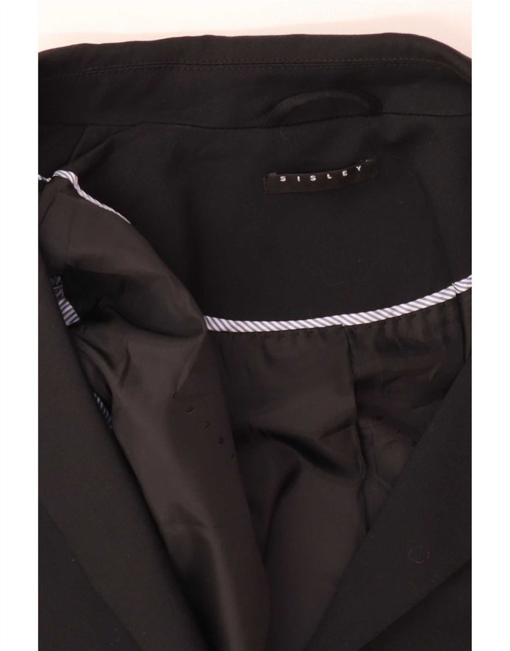Sisley Womens 2 Button Blazer Jacket UK 12 Medium Black