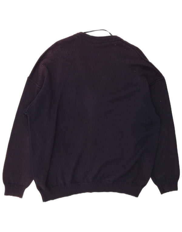 Signe Incognito Mens Cardigan Sweater 2XL Navy Blue Argyle/Diamond Acrylic