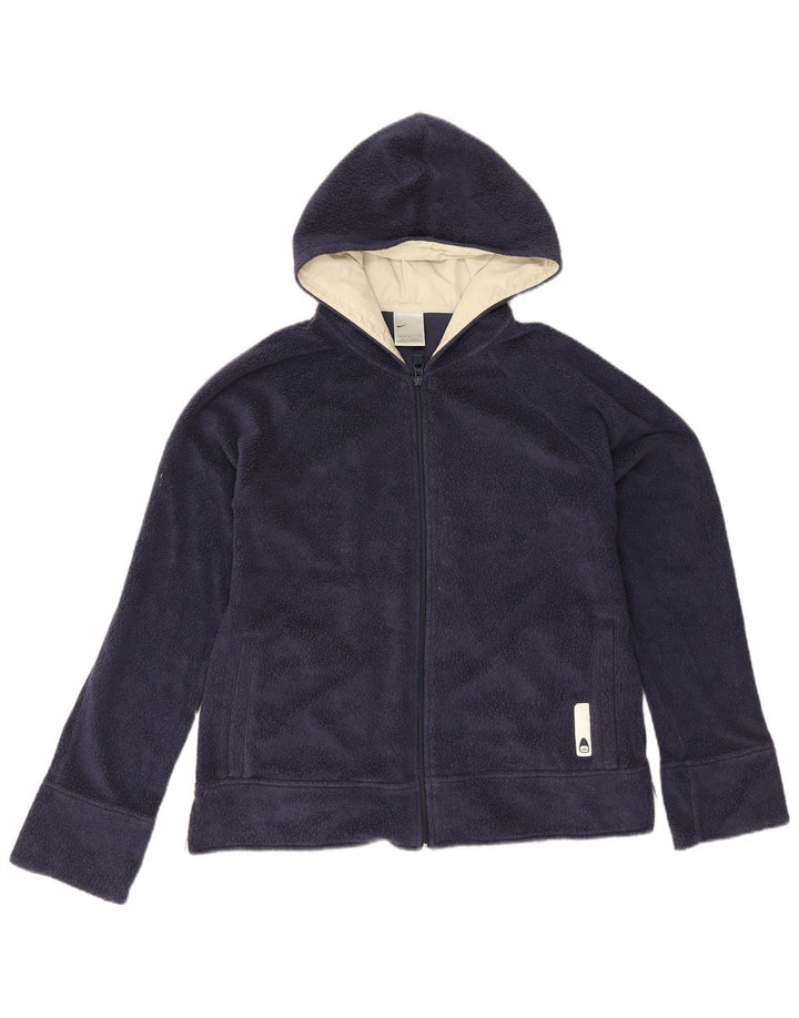 Nike Womens Hooded Fleece Jacket US 12/14 Large Navy Blue Polyester