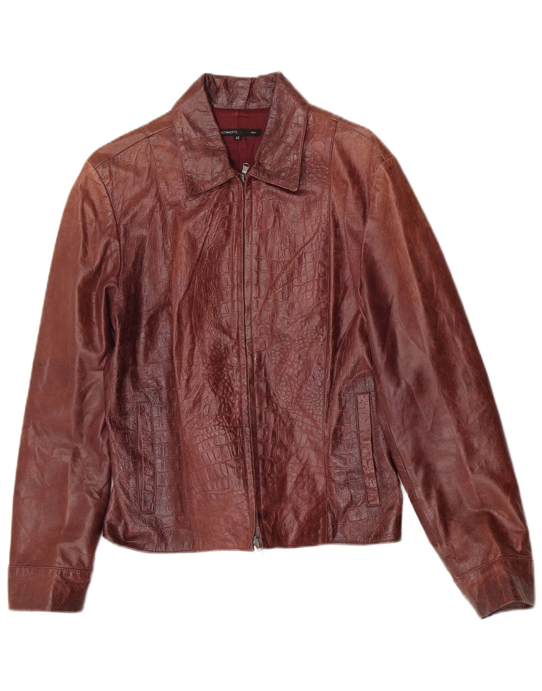 Cristinaeffe Womens Leather Jacket IT 46 Large Brown Leather