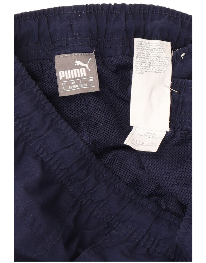 Puma Mens Tracksuit Trousers Large  Navy Blue Nylon