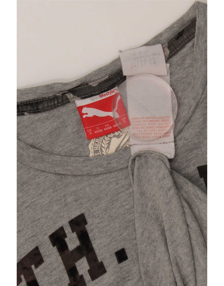 Puma Mens Graphic T-Shirt Top Small Grey Cotton