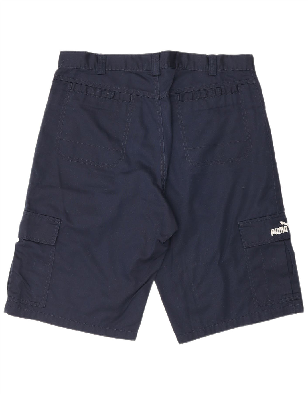 PUMA Mens Cargo Shorts Medium W32 Navy Blue Cotton