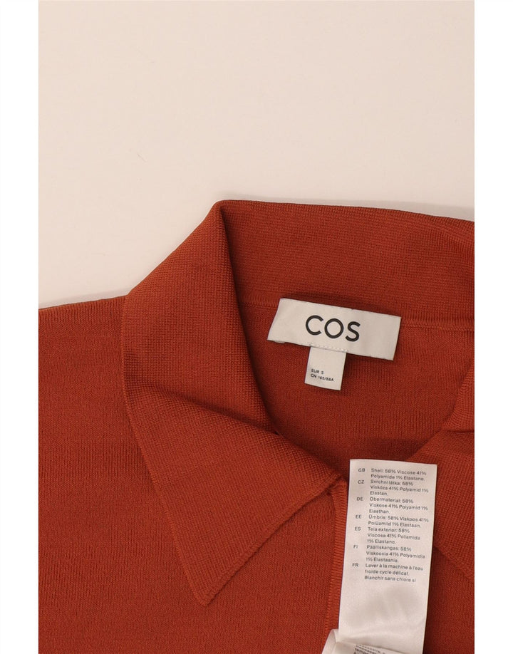 Cos Mens Polo Shirt Small Orange Viscose