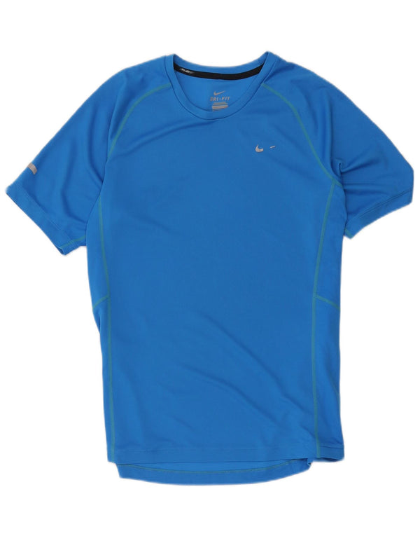 Nike Mens Dri Fit T-Shirt Top Medium Blue Polyester