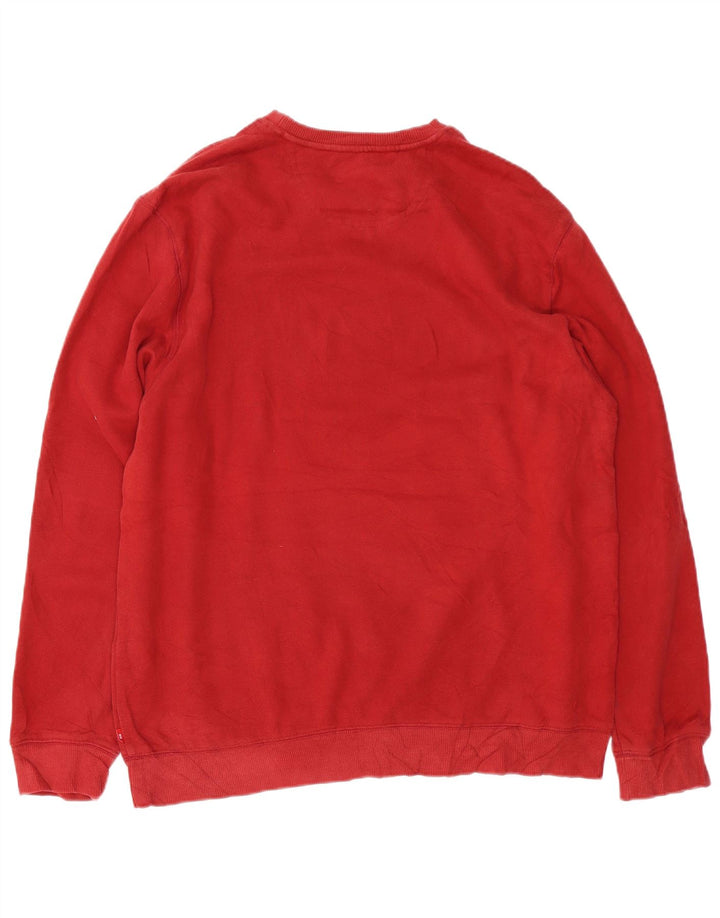 Izod Mens Sweatshirt Jumper Large Red Cotton