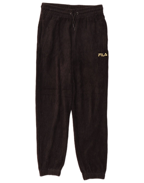 Fila Womens Tracksuit Trousers Joggers UK 8 Small Black Cotton