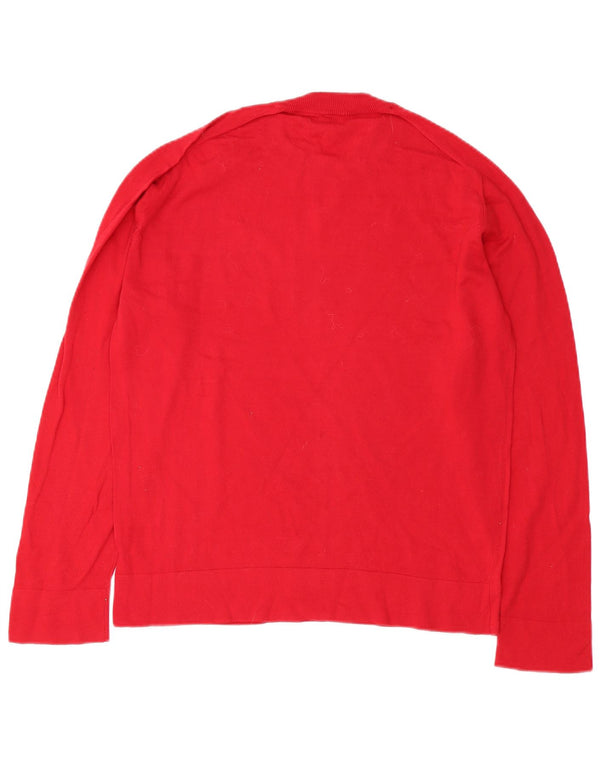 Calvin Klein Jeans Mens Crew Neck Jumper Sweater Medium Red Cotton