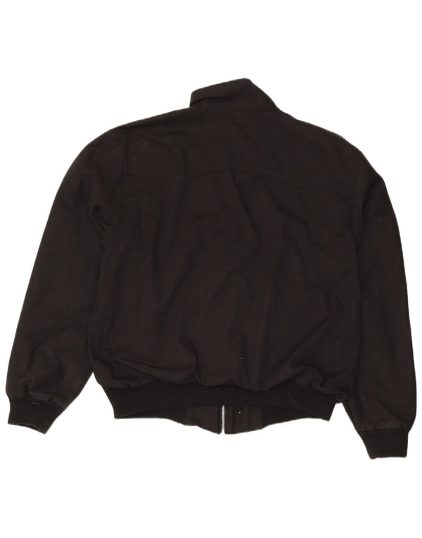 Vintage Mens Bomber Jacket UK 42 XL Black Polyester