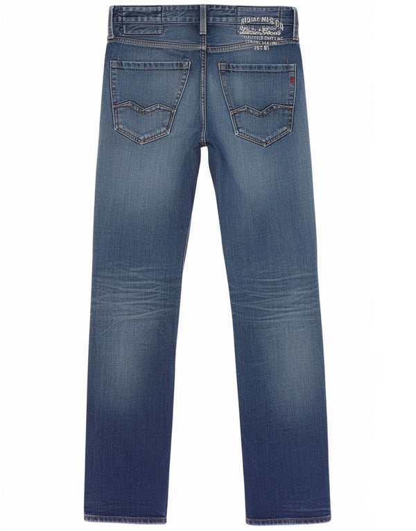 Replay Mens Waitom Slim Jeans W29 L32 Blue Cotton