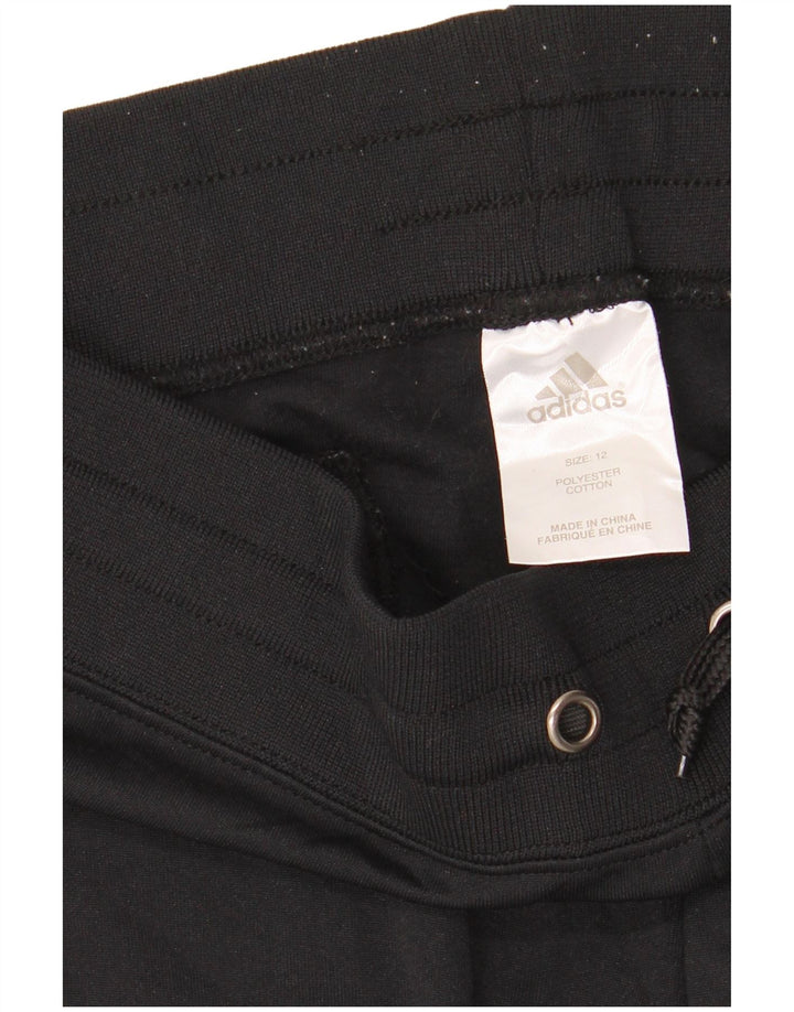 ADIDAS Womens Graphic Tracksuit Trousers Joggers UK 12 Medium  Black