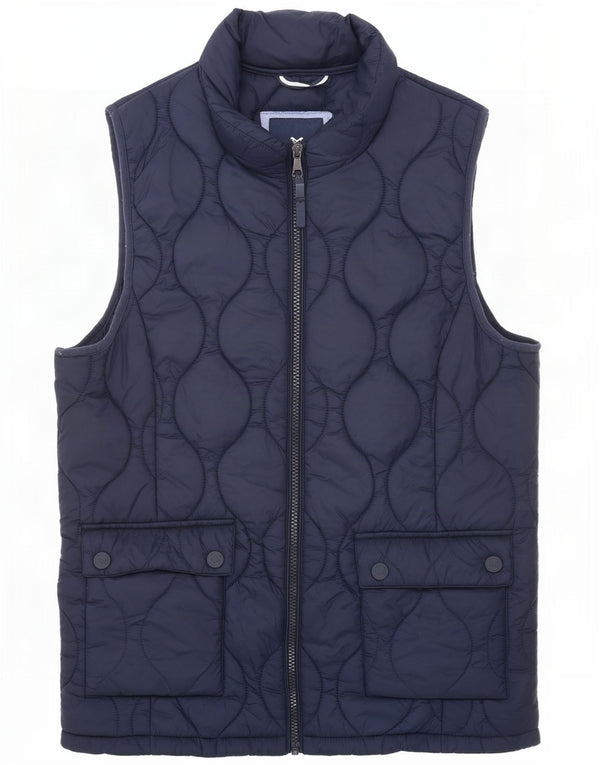 Crew Clothing Womens Padded Gilet UK 14 Large Navy Blue Nylon