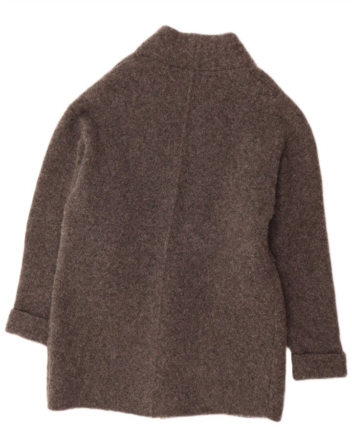 Zara Womens Oversized Longline Open Cardigan Sweater UK 10 Small Grey Wool