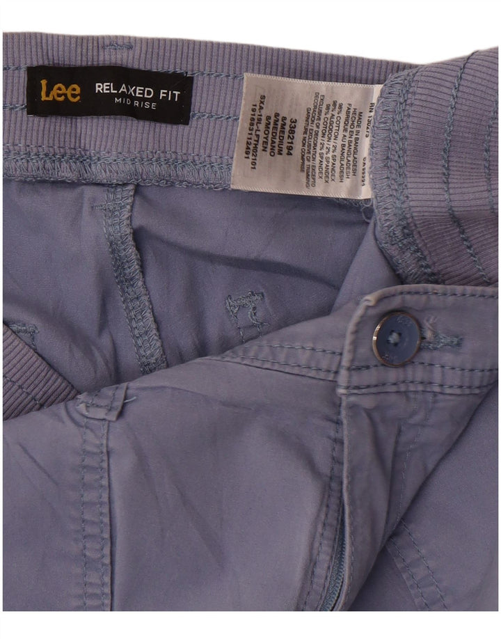 Lee Womens Mid Rise Relaxed Fit Capri Trousers US 8 Medium W32 L21 Blue
