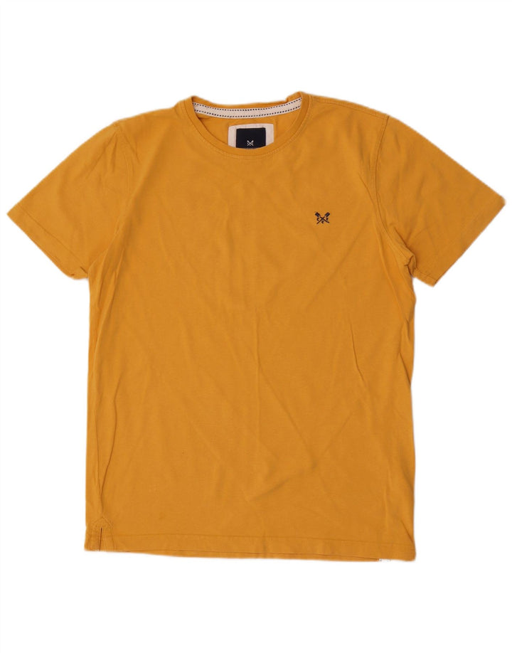 CREW CLOTHING Mens T-Shirt Top Medium Yellow Cotton