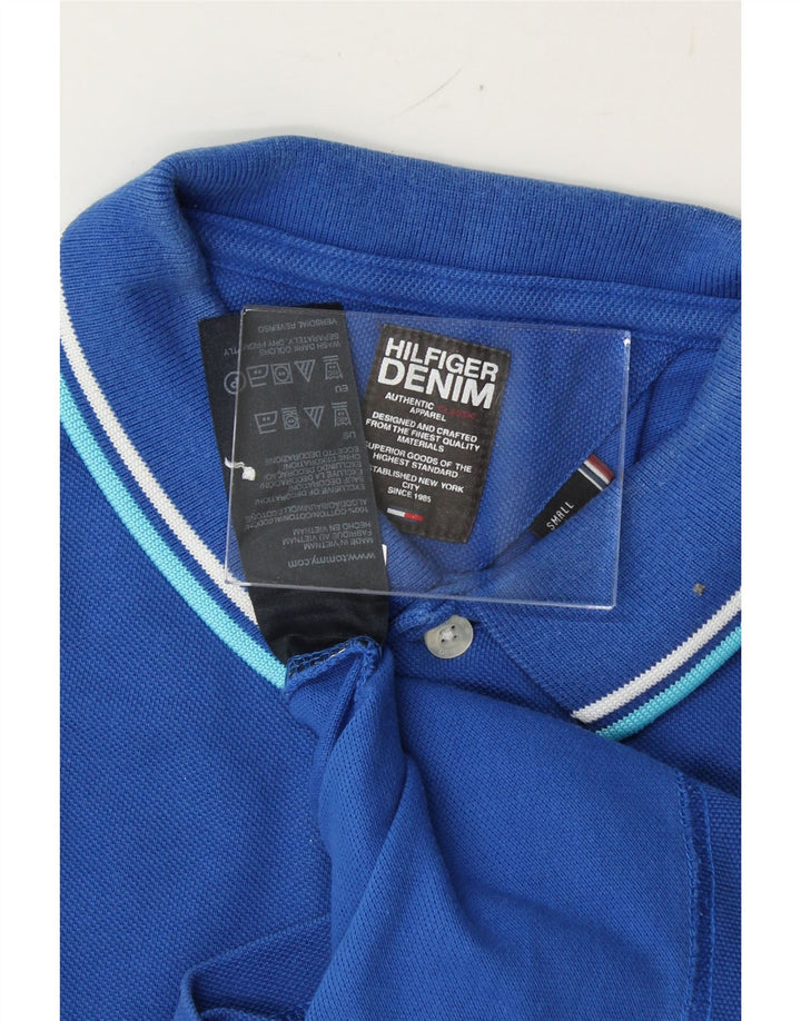 TOMMY HILFIGER Mens Polo Shirt Small Blue Cotton Vintage Tommy Hilfiger and Second-Hand Tommy Hilfiger from Messina Hembry 