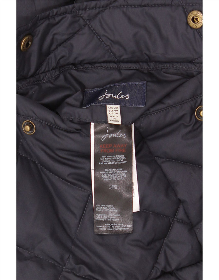 Joules Womens Reversible Padded Gilet UK 20 2XL Navy Blue Polyester