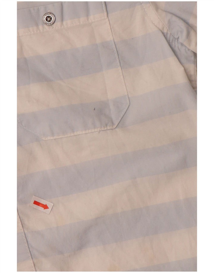 LEVI'S Boys Short Sleeve Shirt 10-11 Years Medium  Blue Striped Cotton