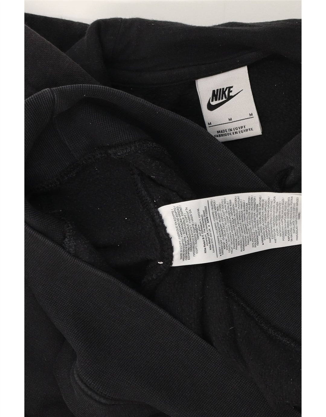 Nike Mens Graphic Hoodie Jumper Medium Black Cotton