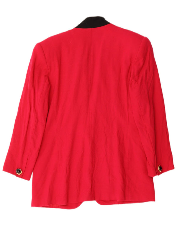 Alvin Bell Womens 1 Button Blazer Jacket UK 16 Large  Red Colourblock Wool