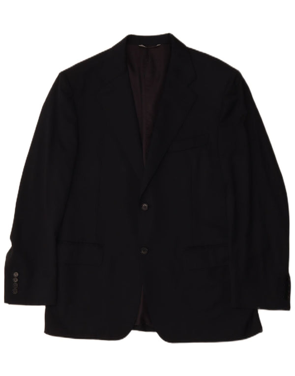 Canali Mens 2 Button Blazer Jacket IT 50 Large Navy Blue Wool