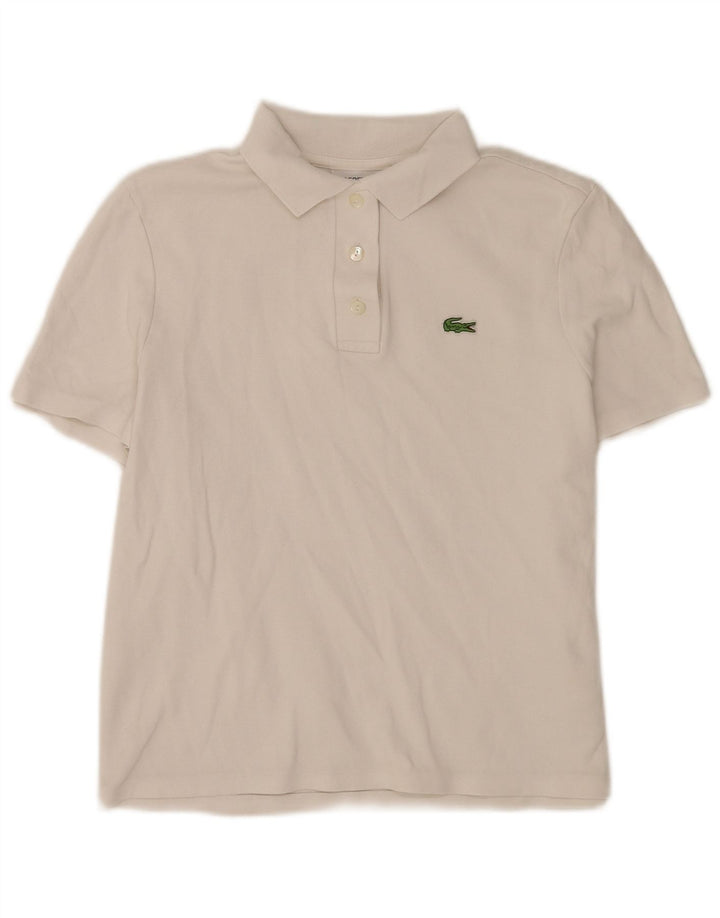 Lacoste Womens Regular Fit Polo Shirt Size 40 Medium White Cotton