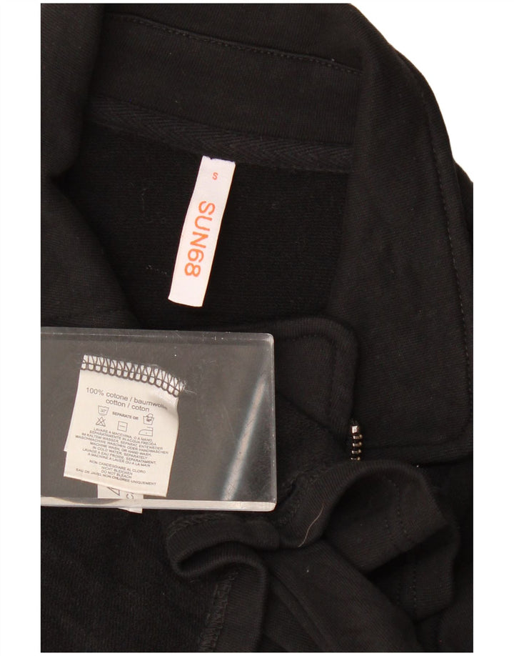 SUN68 Womens Cardigan Sweater UK 10 Small Black Cotton